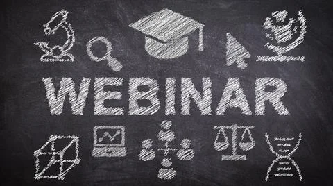 Webinars webcast is a video workshop lecture conference - 3D illustration ren Ilustração Stock