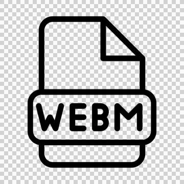 Webm File Icon. Type Files Sign outline symbol Design, Icons Format Type Data.  Illustrazione stock