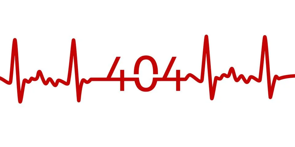 Webmaster Day. Connection error 404 in the form of a cardiogram of the heart. Stock Illustration