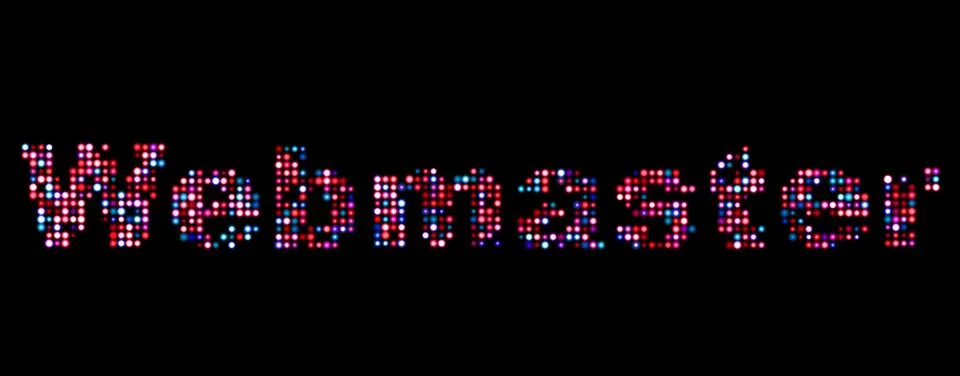 Webmaster led text 写真素材