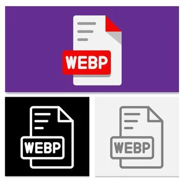 Webp document file type extension icons collection 库存插图