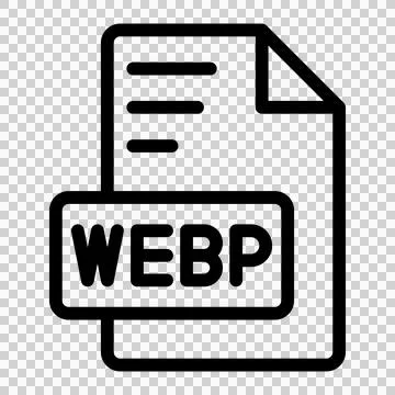 Webp icon outline style design image file. image extension format file type icon Stock Illustration