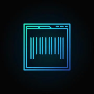 Webpage with barcode blue concept icon or symbol Illustrazione stock