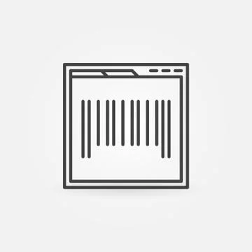 Webpage with barcode concept icon in thin line style Stock Illustration