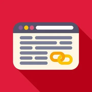 Webpage browser displaying linked chain symbol Stock Illustration
