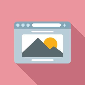 Webpage browser icon flat vector. Computer window Stock Illustration