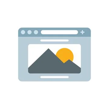 Webpage browser icon flat vector. Computer window Stock Illustration