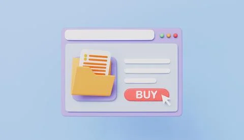 Webpage business folder, document, file 3d icon illustration Stock Illustration