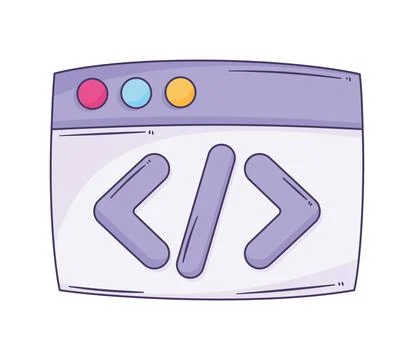 Webpage with code language Illustrazione stock