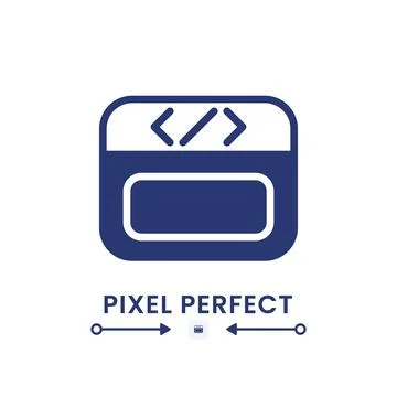 Webpage coding black solid desktop icon Stock-Illustration