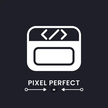 Webpage coding white solid desktop icon Stock-Illustration