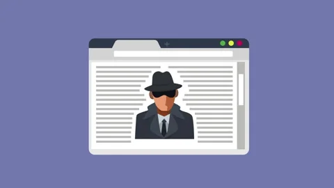 Webpage Cyber Security Tech 2d Animation with Alpha Matte Stock Footage 336293461