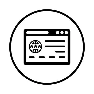 Webpage icon. Rounded black color. Stock-Illustration