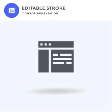 Webpage icon vector, filled flat sign, solid pictogram isolated on white, logo Stock Illustration