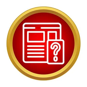 Webpage information question help icon graphic Stock Illustration