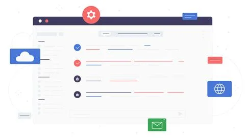 Webpage interface vector concept Illustrazione stock