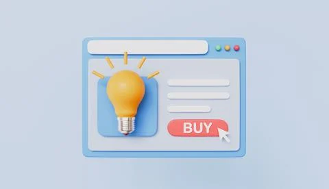 Webpage lamp light, Webpage lamp light icon 3d illustration Stock Illustration