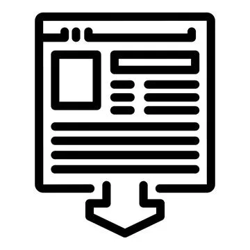 Webpage launching icon outline vector. Software development project イラスト素材