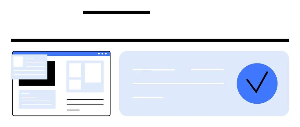 Webpage Layout Approval Process with Checklist and Approval Icon Stock-Illustration