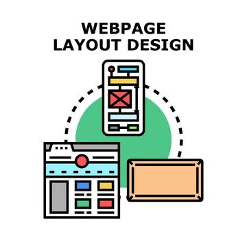 Webpage layout design adapting to responsive screens Stock Illustration
