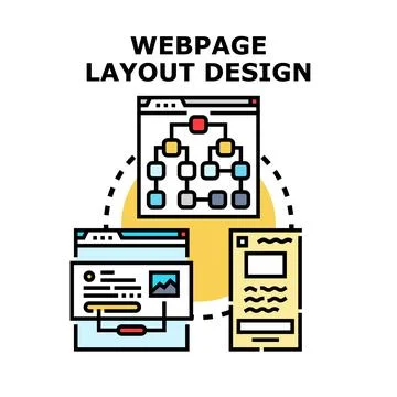 Webpage layout design developing user interface structuring イラスト素材