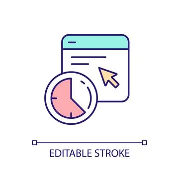 Webpage loading time RGB color icon イラスト素材