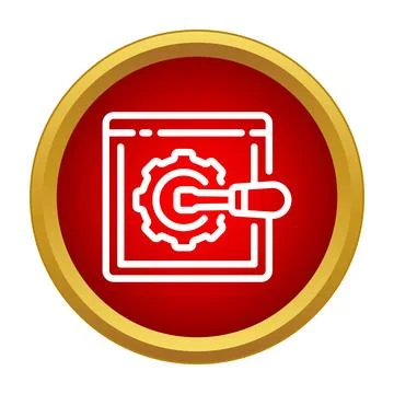 Webpage optimizing icon showing gear and screwdriver Stockillustratie