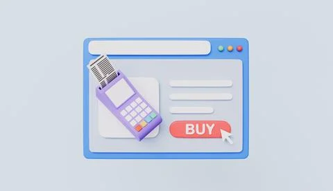 Webpage Payment terminal, Approved payment, POS terminal with check Stock Illustration