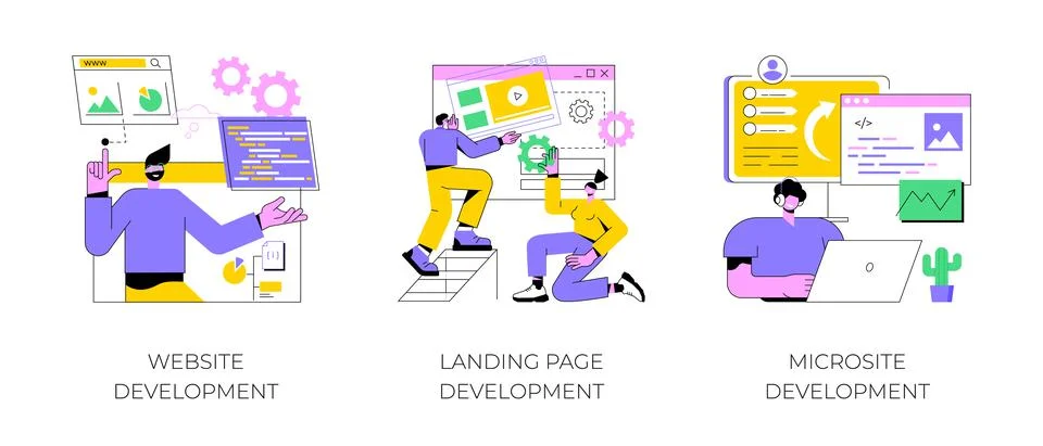 Webpage programming abstract concept vector illustrations. Stock Illustration