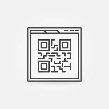 Webpage Qr code vector linear icon Stock Illustration