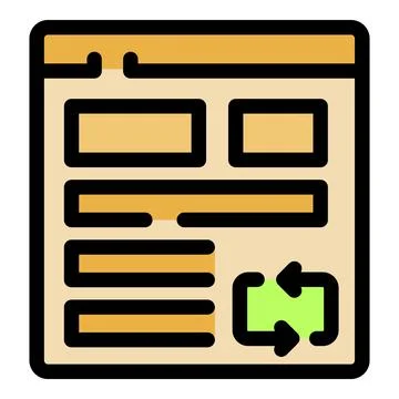 Webpage refreshing content with reload button Stock-Illustration