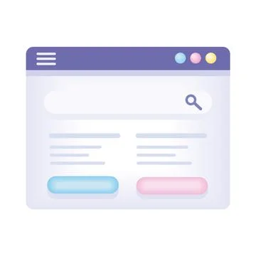 Webpage with search button Stock Illustration