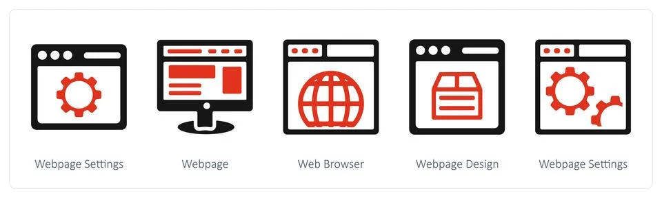 Webpage settings, webpage, web browser Stock Illustration