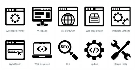 Webpage settings, webpage, web browser Stock Illustration