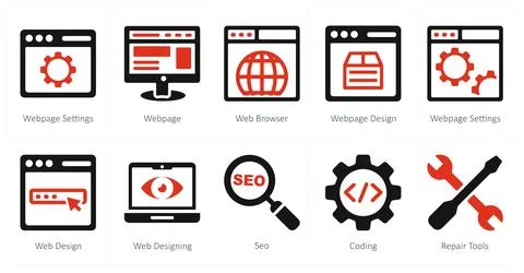 Webpage settings, webpage, web browser Stock Illustration