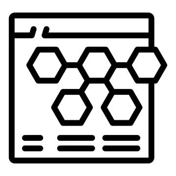 Webpage showing interconnected hexagons representing chemical compounds Stock Illustration
