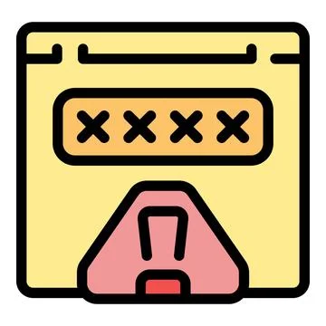 Webpage showing password field and alert notification icon 스톡 일러스트
