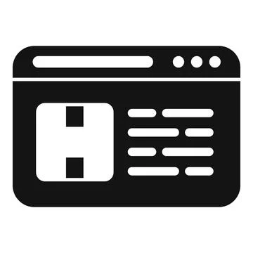 Webpage showing programming code with header and menu bar Stock-Illustration