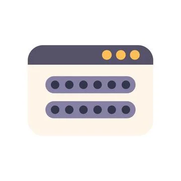 Webpage showing two password input fields with hidden characters Illustrazione stock