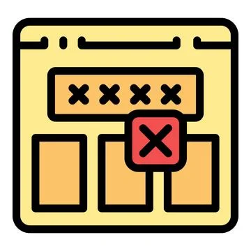 Webpage showing wrong password and blocking access Stock Illustration