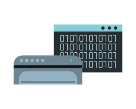 Webpage template with binary code numbers Illustrazione stock