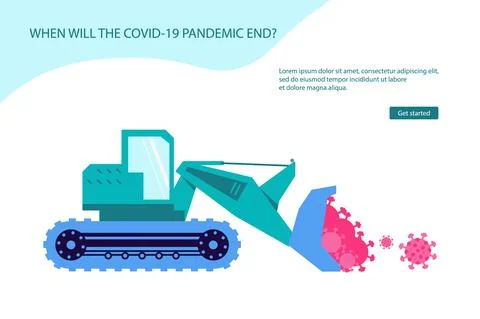 Webpage template of cleaning viruses after pandemic Stock Illustration