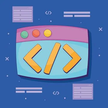 Webpage template with code Illustrazione stock