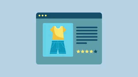 Webpage template with ecommerce 2d animation with alpha matte Stock Footage 335733767