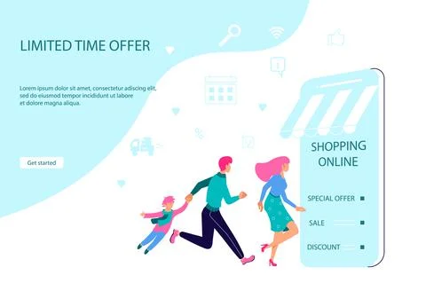 Webpage template of Ecommerce retail Stock Illustration