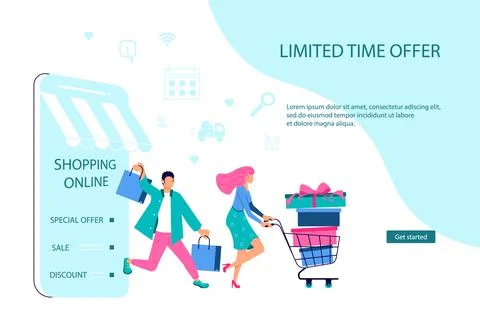 Webpage template of Ecommerce retail Stock Illustration