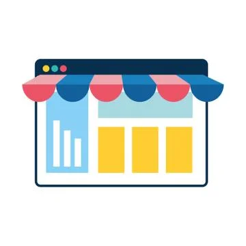 Webpage template with ecommerce tent Stock Illustration
