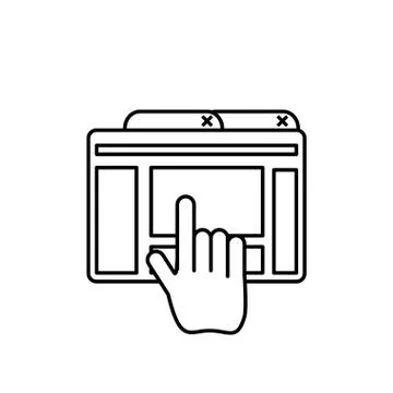 Webpage template with hand pointer cursor Stock Illustration