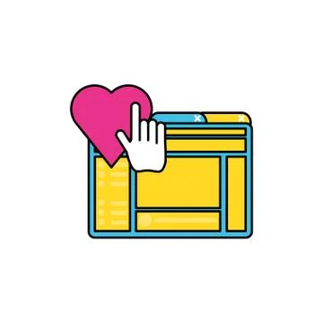 Webpage template with hand pointer cursor Stock Illustration