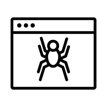 Webpage template with spider line style icon Stock Illustration